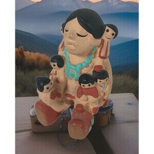 Native American Storyteller Figurine Cleo Teissedre 1986 Hand Painted Signed